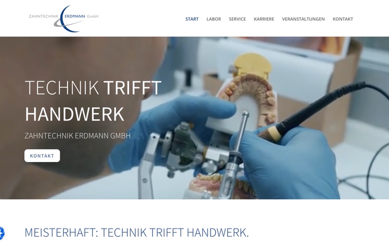 Webdesign Referenzen-Erdmann Zahntechnik