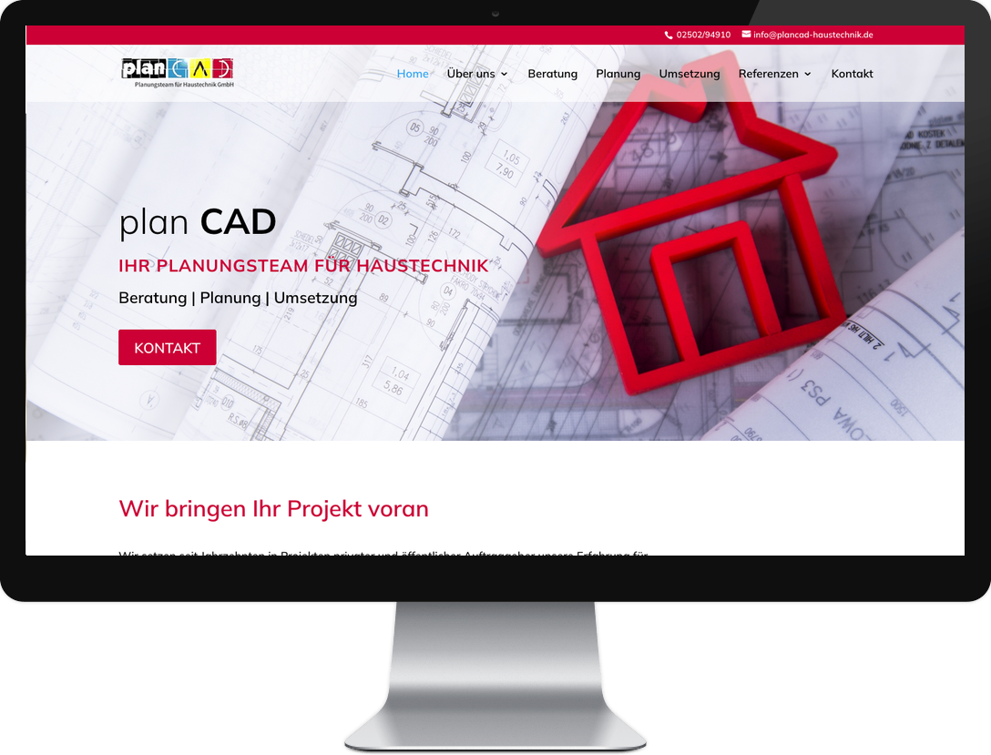 Webdesign Referenzen - PlanCAD Haustechnik