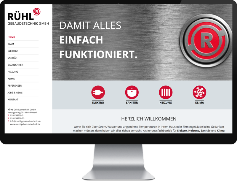 Webdesign Referenzen - Rühl Gebäudetechnik