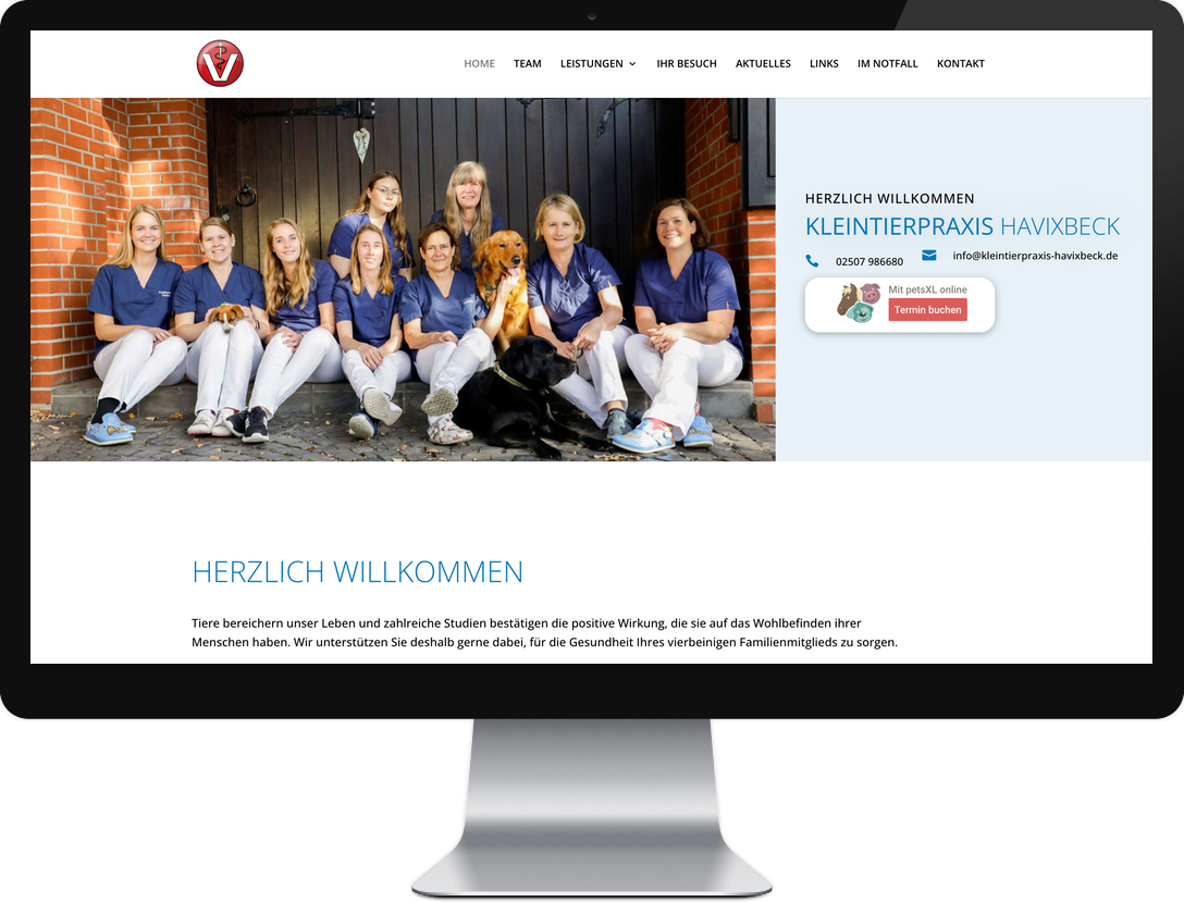Webdesign Referenzen - Kleintierpraxis Havixbeck