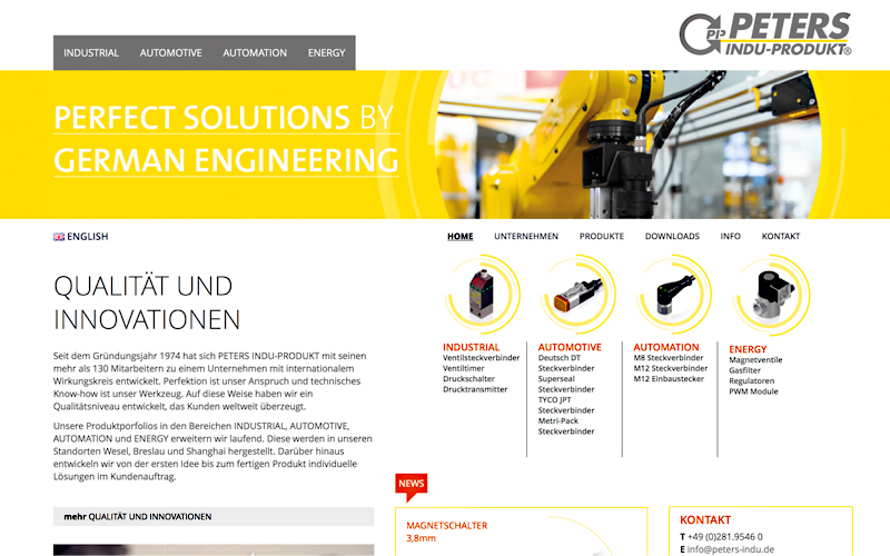 Webdesign Referenzen-Peters Indu-Produkt GmbH
