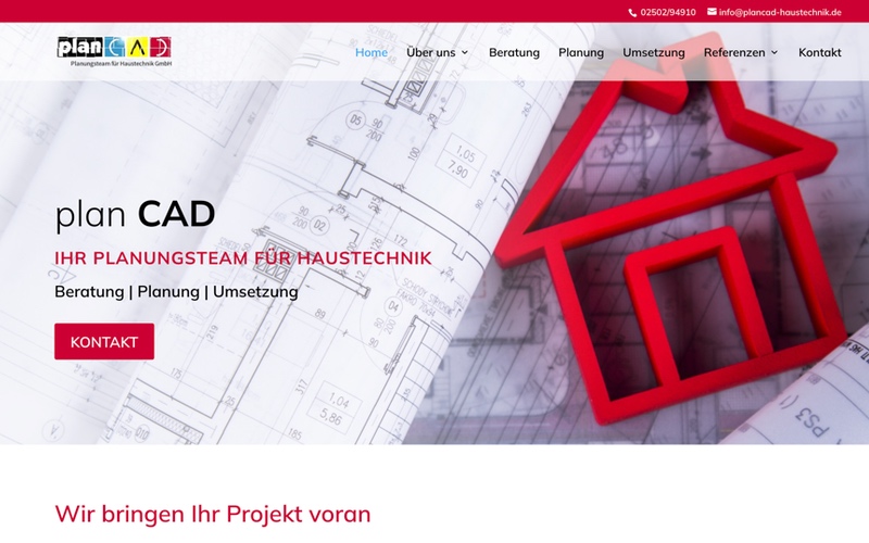 Webdesign Referenzen- Plan CAD Planungsteam für Haustechnik GmbH