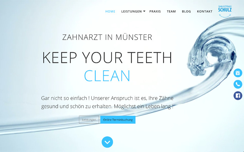 Webdesign Referenzen-Zahnarztpraxis Schulz Münster 