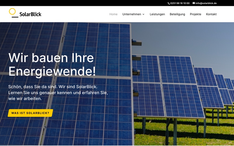 Webdesign Referenzen Solarblick Münster