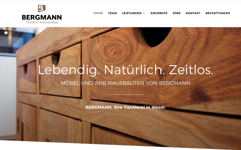Webdesign Referenzen-Bergmann Tischlerei Wesel 