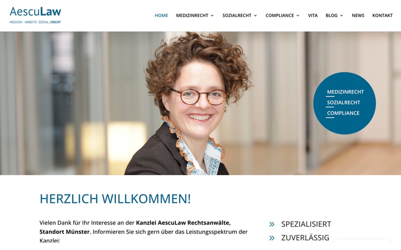 Webdesign Referenzen -AescuLaw Münster