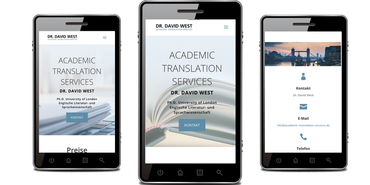 Webdesign Referenzen - David West| Academic Translation Services Münster