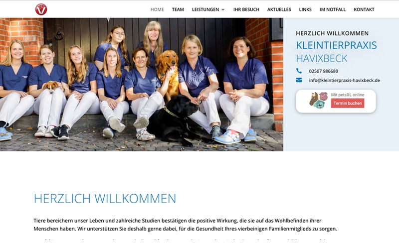 Webdesign Referenzen Kleintierpraxis Havixbeck- Münster